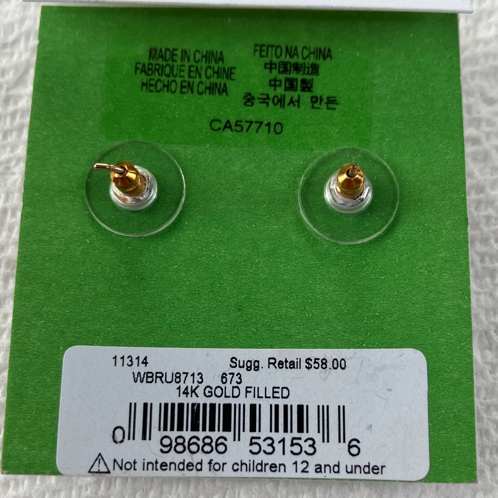 Kate Spade Pink NOC Floral Earrings with Gold Accents - Picture 3 of 5